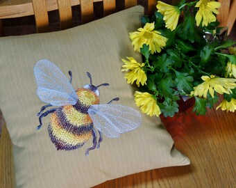 Bee Pillow, Honeybee Pillow, Home Decor, Honey, Nature, Insect