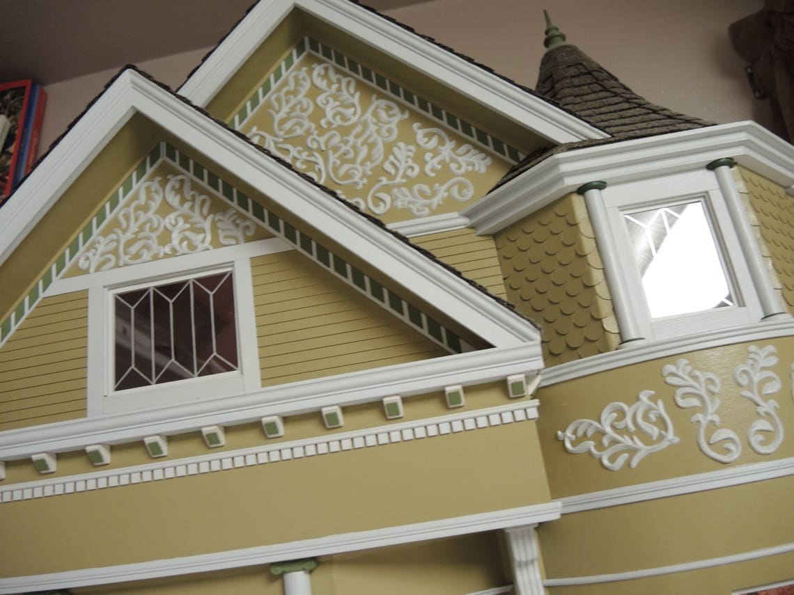 Queen Anne Victorian Dollhouse Dolls & Miniatures Art and Etsy