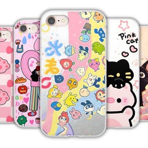 Kawaii Pastel Anime Phone Case – Cute Japanese Cartoon Characters, Soft Colors, Perfect for Kawaii Lovers & Pastel Aesthetic Fans