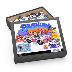 Street Art Style Anime Puzzle – Cool Monkey and Dog Driving, Bright Colors and Urban Cartoon Vibes, Fun Gift for Teens & Anime Lovers