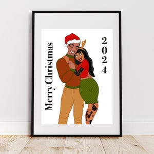 Impresión de dibujos animados navideños personalizables