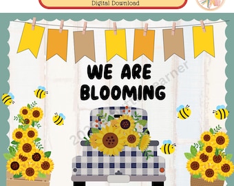 Spring Bulletin Board Decor Kit: Blooming Classroom Theme (PDF)