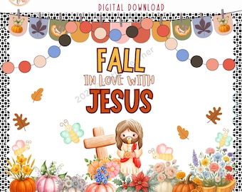 Christliches Herbst Bulletin Board Kit: Herbst Kirche Dekor (PPT & PDF)