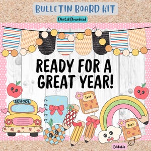 Back to School Bulletin Board kit, Classroom Door Decoration Kit, Classroom Posters, Editable