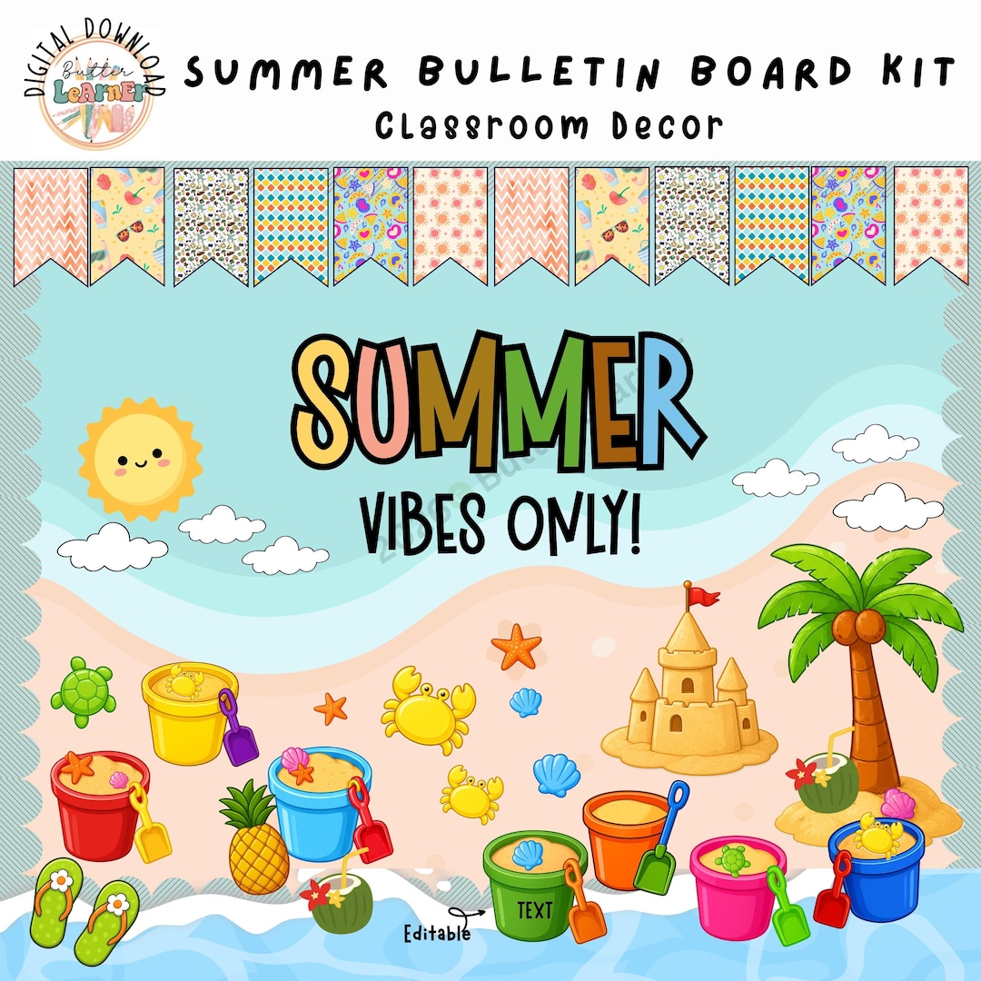 Summer Bulletin Board Kit | Summer Vibes Classroom Decor | Beach Theme ...