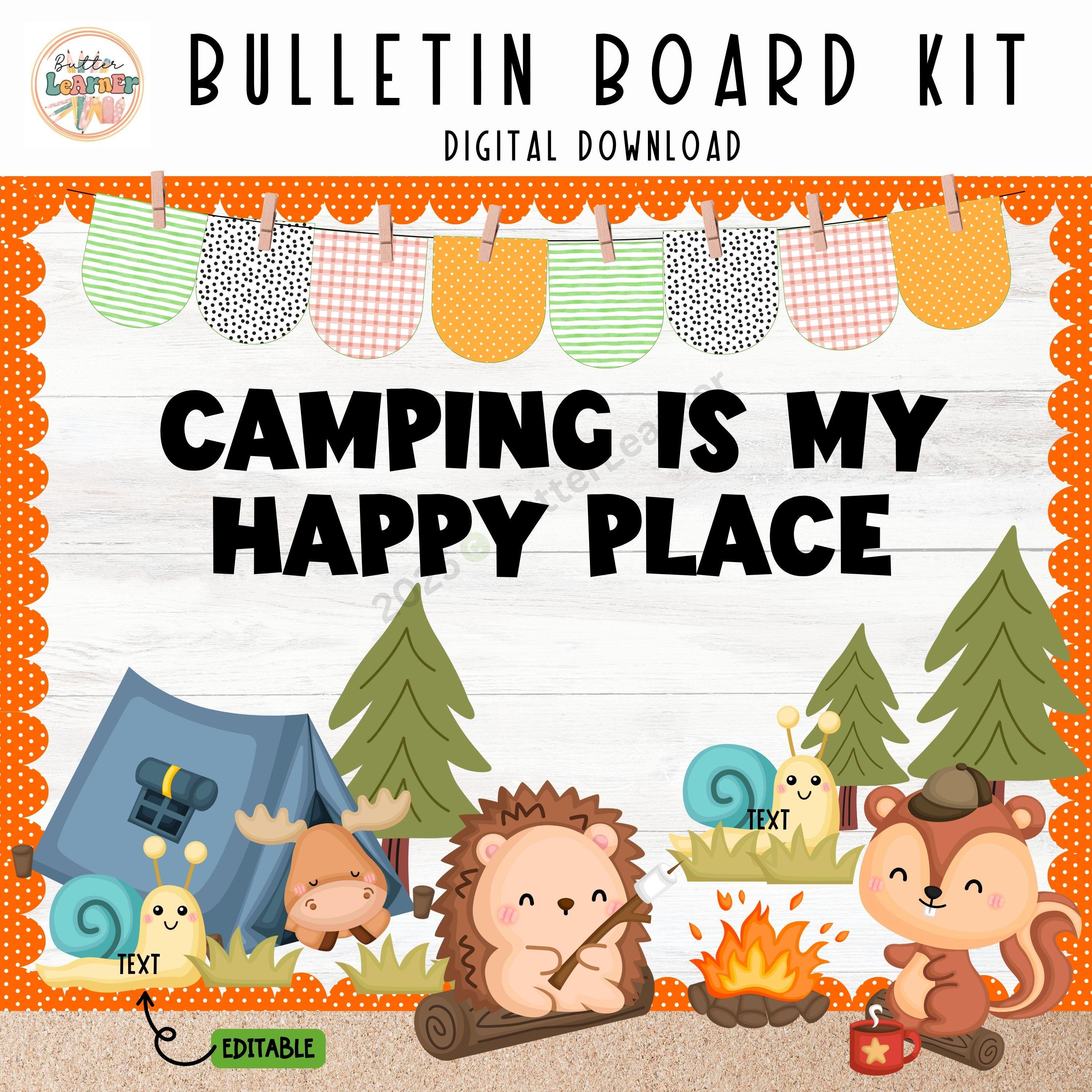 Happy Campers Bulletin Board Kit | Editable Classroom Decor (digital ...
