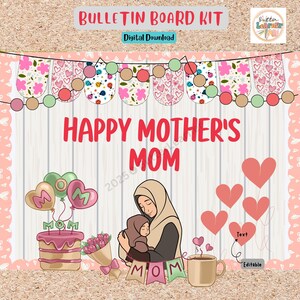 Mother’s Day Bulletin Board Ideas for Preschool Kindergarten, Door decor, Editable