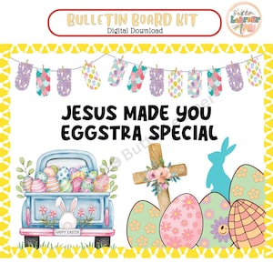 Easter Bulletin Board Kit | He is Risen Display |Spring Decor | April Edition | Easter Spring Classroom Decor|Printable