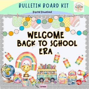 Back to School Bulletin Board Kit, Classroom Door Decor, Editable Bulletin Board