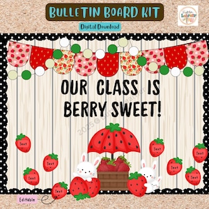 Our Class is Berry Sweet Bulletin Board Kit - Classroom Decor - Berry Classroom Decoration - Editable