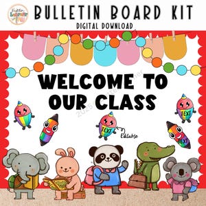 Back to School Bulletin Board, Welcome Back to School Bulletin Board, Bulletin Board Kit Printable, Classroom Decor Bulletin Board, Editable