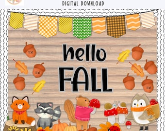 Fall Bulletin Board Kit: Autumn Classroom Decor Printable (Editable PPT/PDF Files)