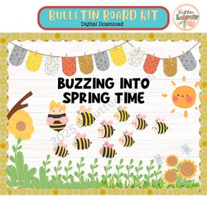 Frühling Pinnwand Bee Theme Klassenzimmer Tür Dekor Kit Printable
