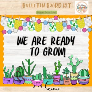 Back To School We Are Ready To Grow Bulletin Board Kit, Plant Name Labels, Editable.