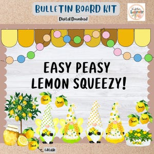 Lemon Summer Bulletin Board Back To School Bulletin Board Motivation Bulletin Board Classroom Decor Editable