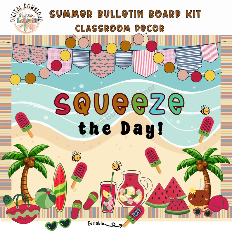 Summer Bulletin Board Kit | Editable Classroom Decor (PDF/PPT) - Etsy