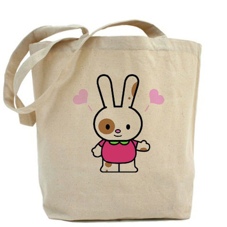 Easter Bunny Tote Canvas Tote Bag Easter Gift Bag Etsy
