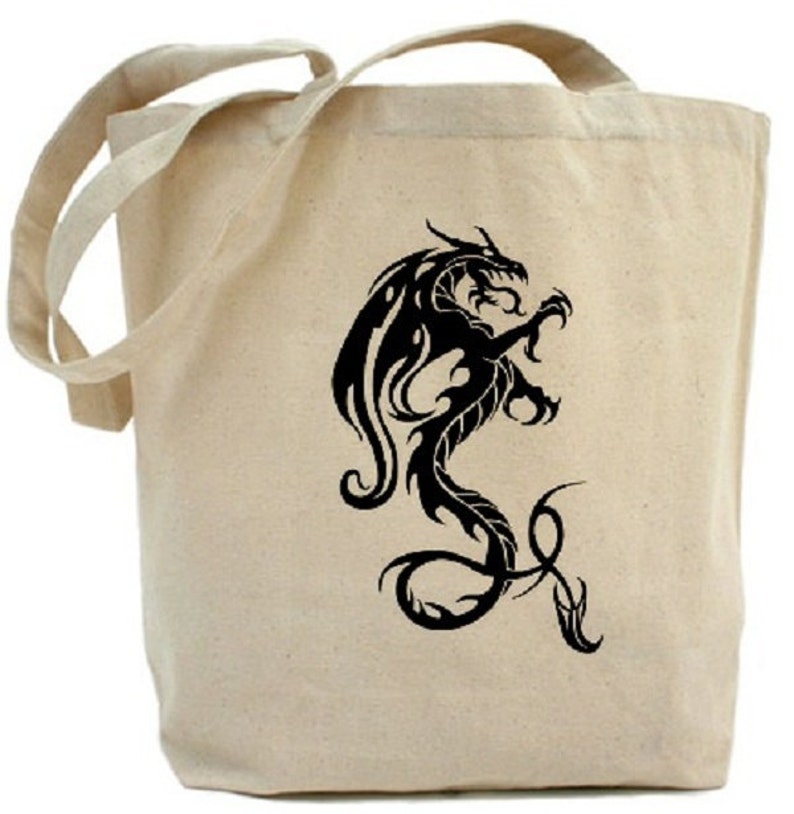 Canvas Tote Bag Dragon Tote Bag