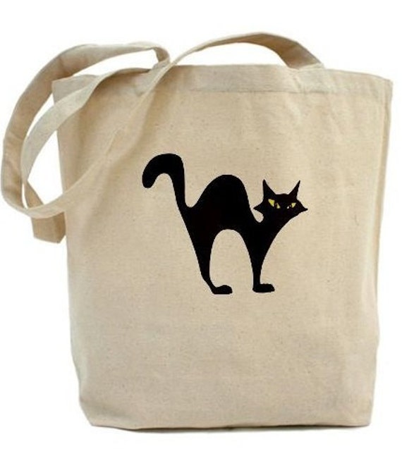 Cat Halloween Bags Tote Bags Cotton Canvas Tote Bags | Etsy