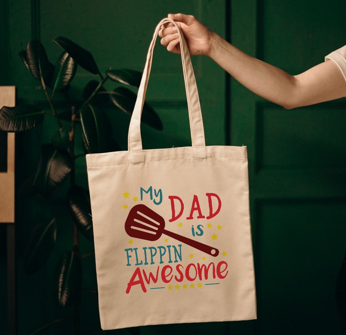 Awesome Dad Tote Bag Fathers Day Gift Ideas Canvas Tote Etsy