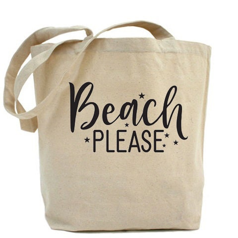 Beach Please Tote Bag Canvas Tote Bag Beach Tote | Etsy
