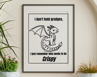 Sarcastic Dragon Print | Dark Humor Fantasy Wall Art (Digital Download) Ink Friendly Printable