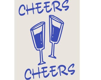 Stampa cucina blu Cheers