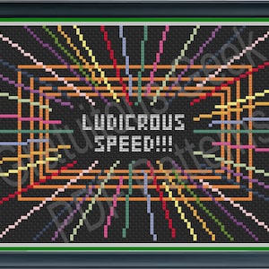 Spaceballs - Ludicrous Speed Cross Stitch *PDF* - Cross Stitch - PDF Pattern - Funny - Beginner Cross Stitch - For Nerds - 80&#39;s kids