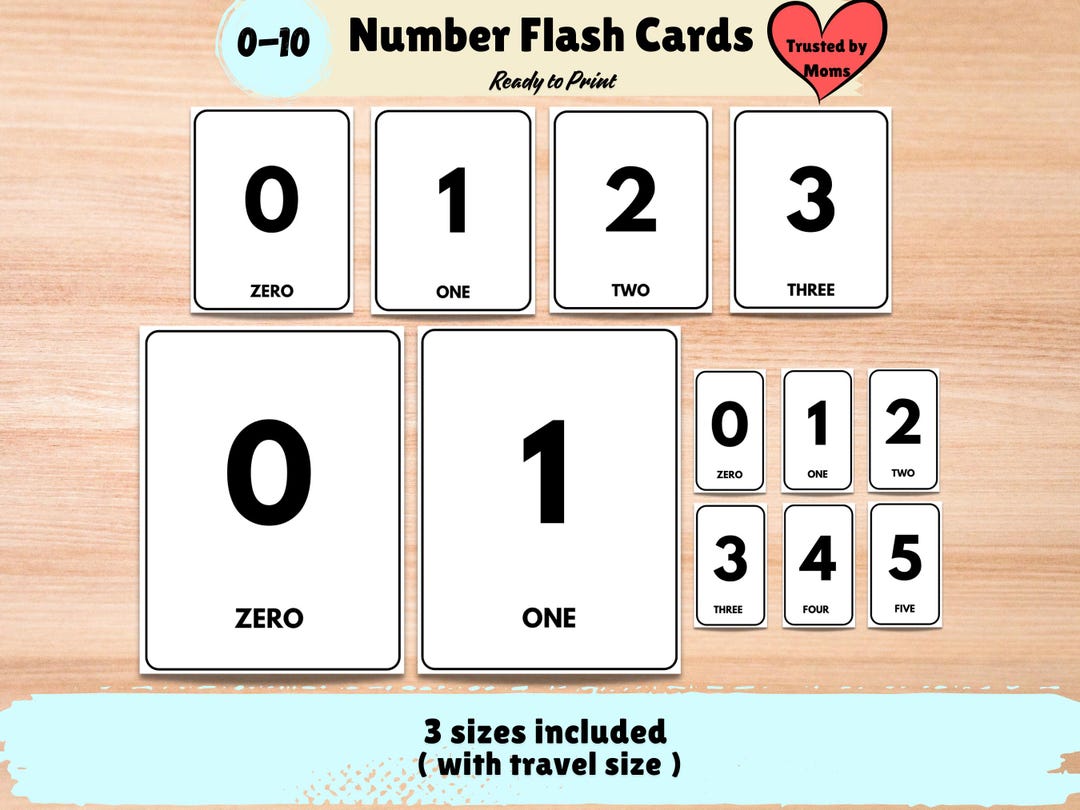 Numbers Flash Cards Preschool Counting Flash Cards Count and Clip ...