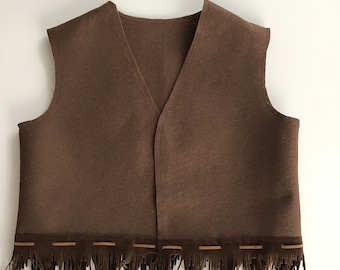 Cowboy Cowgirl Western Felt Vest