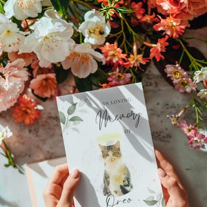 In Loving Memory Dog Cat Customized Card, Sympathy Pet Card, Pet Photo to Image, Canva Editable Instant Download Digital Print