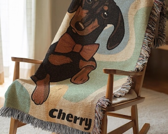 Personalized Pet Memorial Blanket Custom Woven With Your Beloved Pets Photo And Name Soft Comfort Gift For Pet Loss Rainbow Bridge