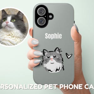 Custom Pet iPhone Case Using Pet Photo Name Custom Cat Phone Case Custom Dog Phone Case Personalized Phone Case Dog iPhone Case