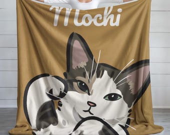 Custom Pet Memorial Blanket: Personalized Dog Cat Portrait Keepsake