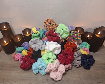 Crochet Scrunchies - Handmade Hair Ties - Gifts for Her - Boho Hair Accessories