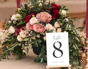 Wedding Table Numbers Modern Wedding Table Numbers Minimalist Wedding Table Number Reception Table Numbers, 5x7 4x6 A5 A6, Instant Download
