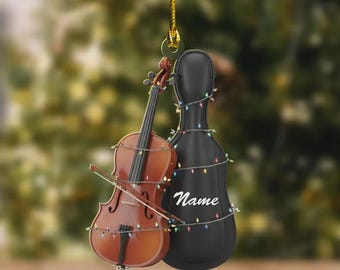 Personalized Cello Instrument Music Ornament, Cello Player Ornament, Cello Tree Ornament, Cello Musical Keepsake Xmas, Cello Ornament Gift