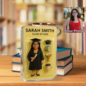 Personalized 3D Graduation Action Figure Plaque Block, Custom Photo Graduation Action Figure Acrylic Block, Graduation Acrylic Plaque,