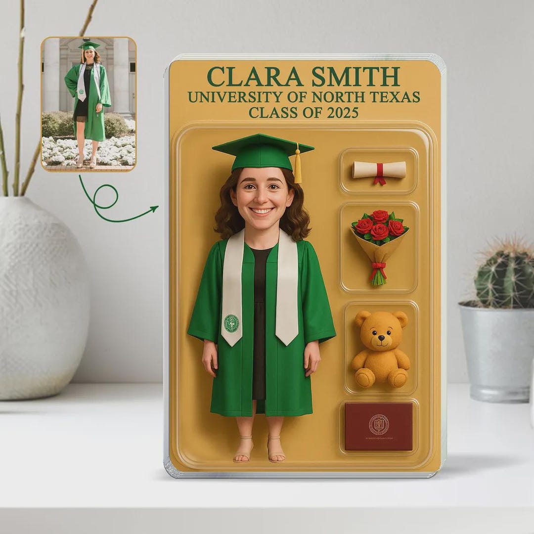 Personalized 3D Graduation Action Figure Plaque Block, Custom Photo ...