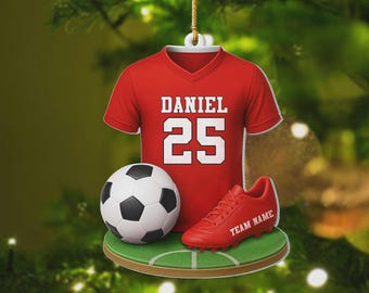 Custom Soccer Jersey Christmas Ornament, 2025 Soccer Keepsake, Soccer Lovers Ornament, Gift For Soccer Player, Xmas 2025 Ornament