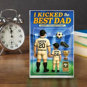 Custom Baseball Dad & Son Acrylic Block, Personalized Soccer Family Acrylic Block, Soccer Dad Lover Block Gift For Dad and Husband