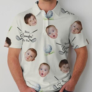 Best Dad By Par Shirt, Custom Face for Dad Golfer Shirt, Short Sleeve Golf Shirt for Husband, Short Sleeve Golf Shirt, Best Dad Ever Shirt