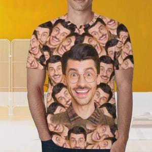 Custom T-Shirt with Faces, Custom Face Shirts Bachelor Party, Pictures Shirt for Couple, Custom Men Women Kids Birthday Christmas Gift Shirt