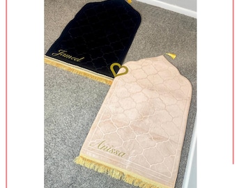 Alfombra de oración personalizada para parejas: regalo islámico de boda para él y para ella