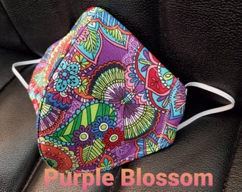 Purple mask - Purple Dot Bling mask -cloth face mask - floral surgical face mask - face masks medical