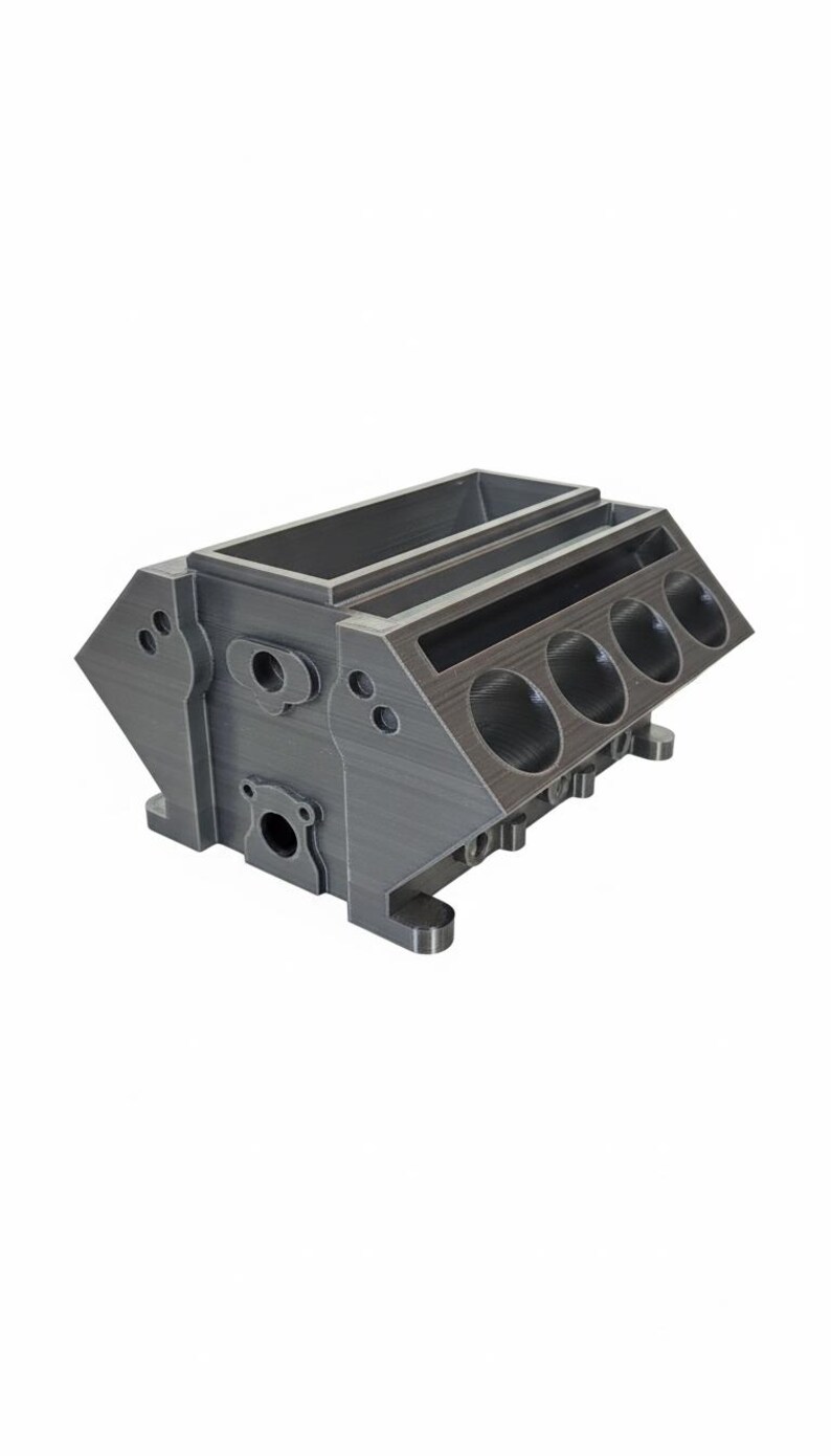 3D Printed V8 Engine Block Business Card Holder - Mechanic Desk Decor ...