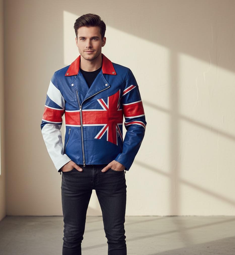 Union Jack Leather Coat - Etsy