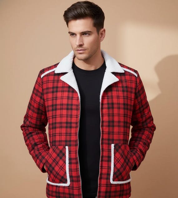 Handmade Cotton Flannel Jacket | Shearling Collar, 'once Upon A Handmade Cotton Flannel Jacket | Shearling Collar, 'once Upon A