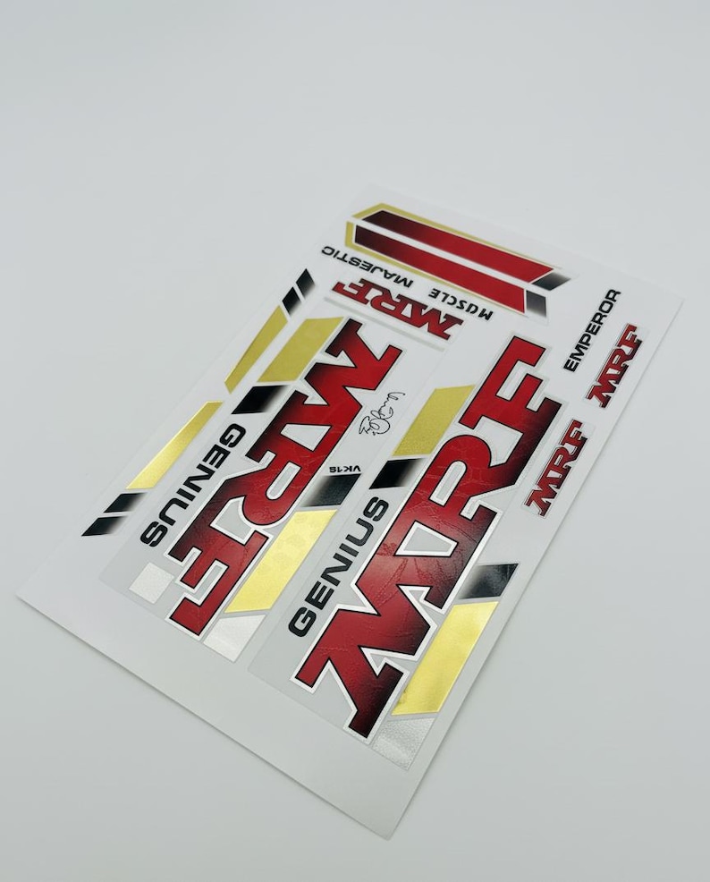 Mrf Sticker Set Cricket Bat Sticker MRF Virat Kohli Edition | VK18 3D Muscle Majestic ...