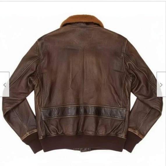 Men's Distressed Brown Leather Aviator Jacket | Fur Collar G-1